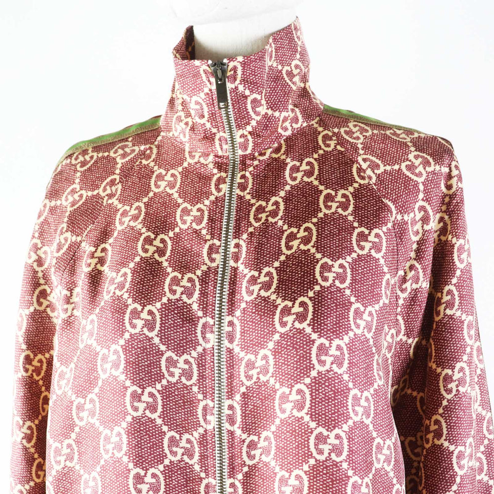 GUCCI Jacket 625007 Outer: 100% silk, part: 53% rayon, part: 35% cotton, part: 12% polyester Bordeaux Beige Women S Used Authentic