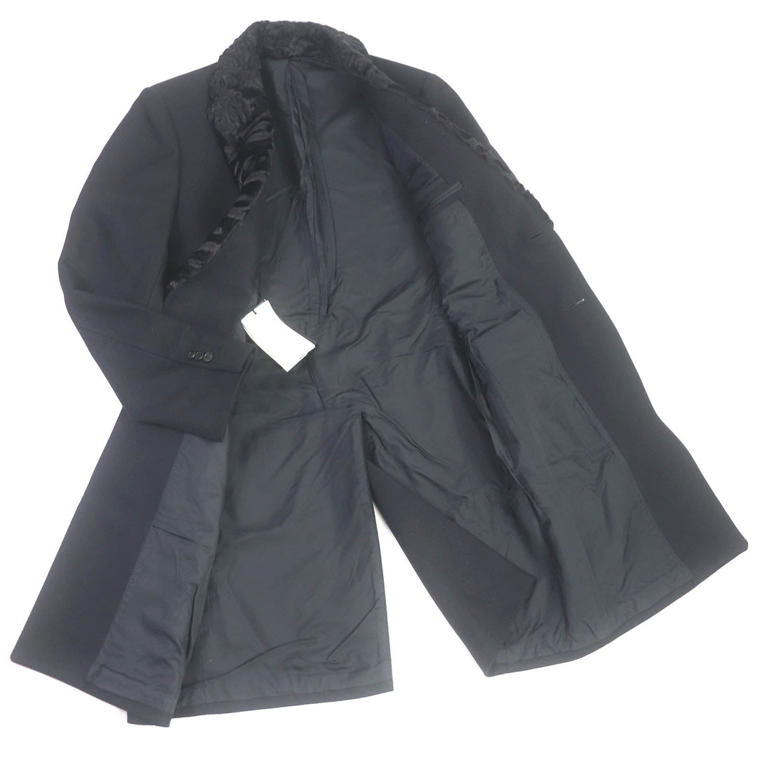 FENDI Chester coat FF01073YN Outer: 75% wool, Outer: 20% nylon, Outer: 5% cashmere, Lining: 100% cupra, Collar: lamb fur black mens 52 Used Authentic