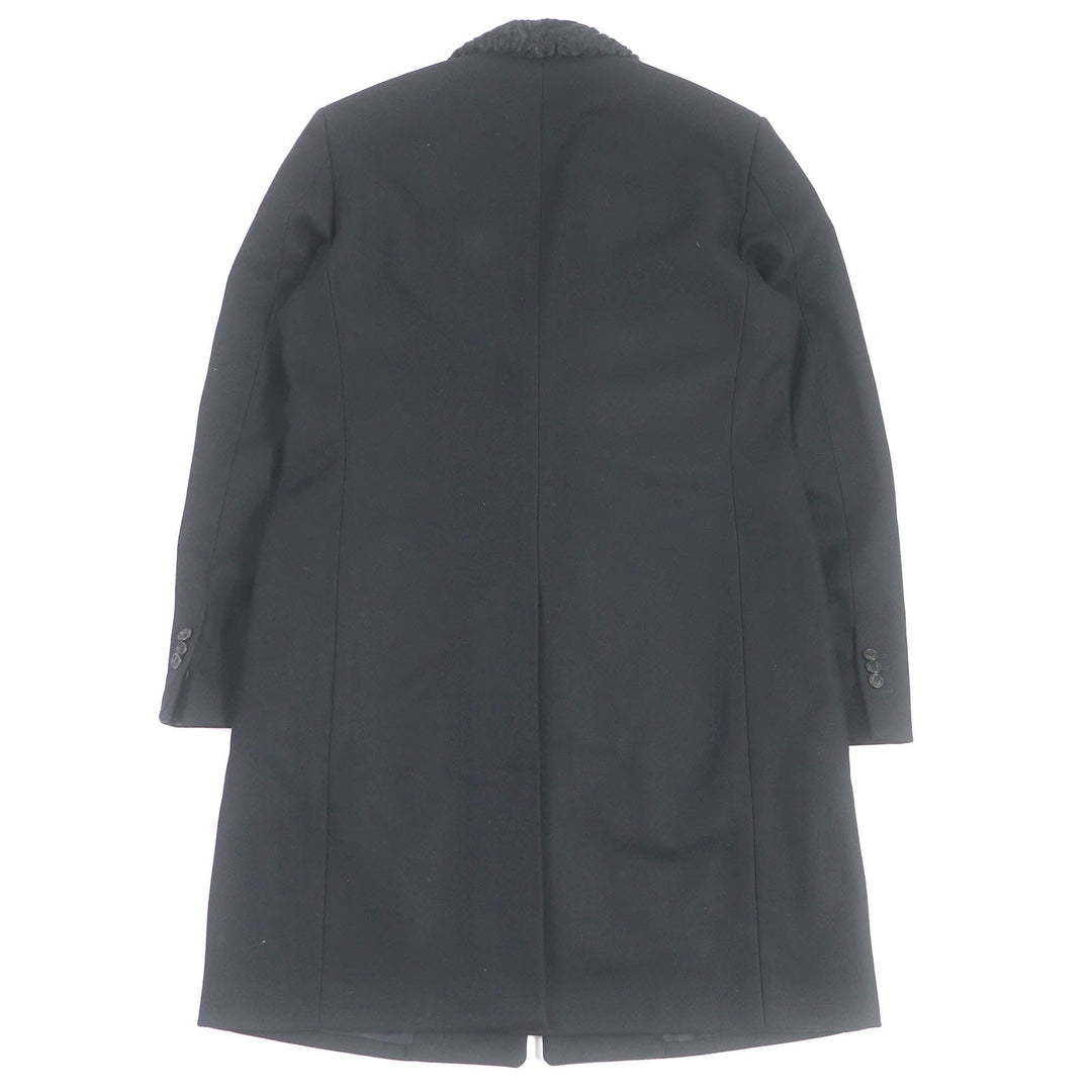 FENDI Chester coat FF01073YN Outer: 75% wool, Outer: 20% nylon, Outer: 5% cashmere, Lining: 100% cupra, Collar: lamb fur black mens 52 Used Authentic