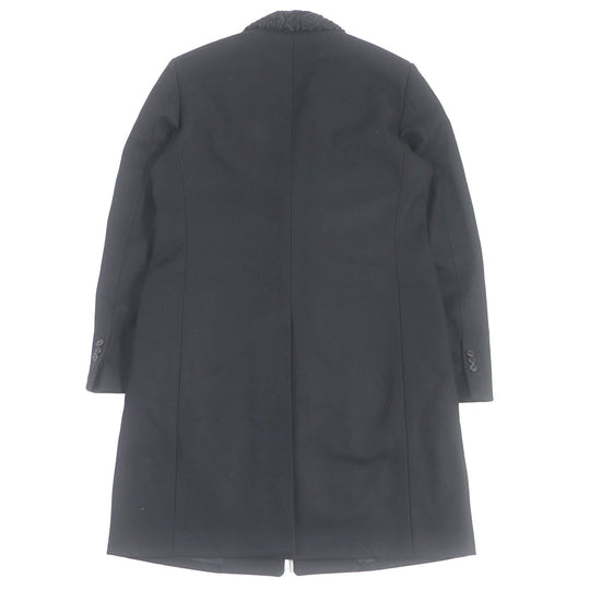 FENDI Chester coat FF01073YN Outer: 75% wool, Outer: 20% nylon, Outer: 5% cashmere, Lining: 100% cupra, Collar: lamb fur black mens 52 Used Authentic