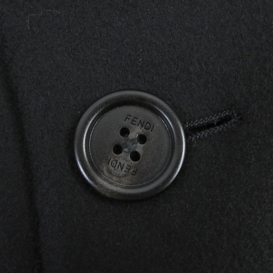 FENDI Chester coat FF01073YN Outer: 75% wool, Outer: 20% nylon, Outer: 5% cashmere, Lining: 100% cupra, Collar: lamb fur black mens 52 Used Authentic
