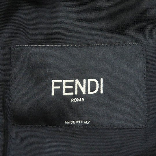 FENDI Chester coat FF01073YN Outer: 75% wool, Outer: 20% nylon, Outer: 5% cashmere, Lining: 100% cupra, Collar: lamb fur black mens 52 Used Authentic