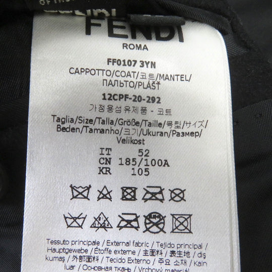 FENDI Chester coat FF01073YN Outer: 75% wool, Outer: 20% nylon, Outer: 5% cashmere, Lining: 100% cupra, Collar: lamb fur black mens 52 Used Authentic