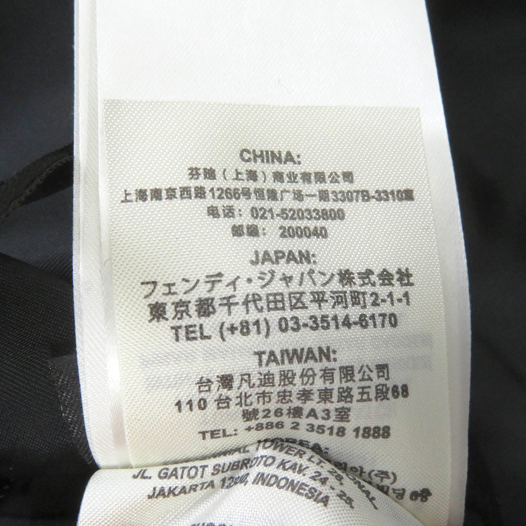 FENDI Chester coat FF01073YN Outer: 75% wool, Outer: 20% nylon, Outer: 5% cashmere, Lining: 100% cupra, Collar: lamb fur black mens 52 Used Authentic