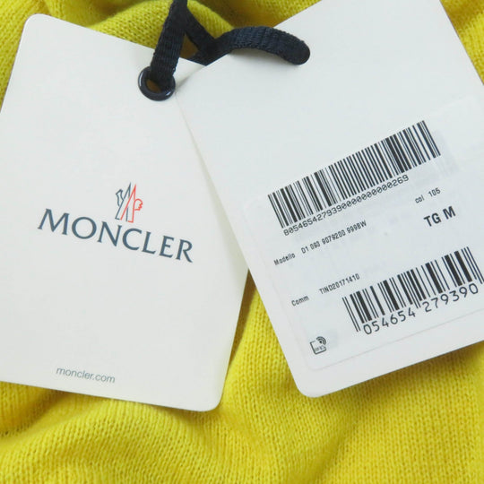 MONCLER Short sleeve knit Main: 100% cashmere Yellow khaki MAGLIA Women M Used Authentic