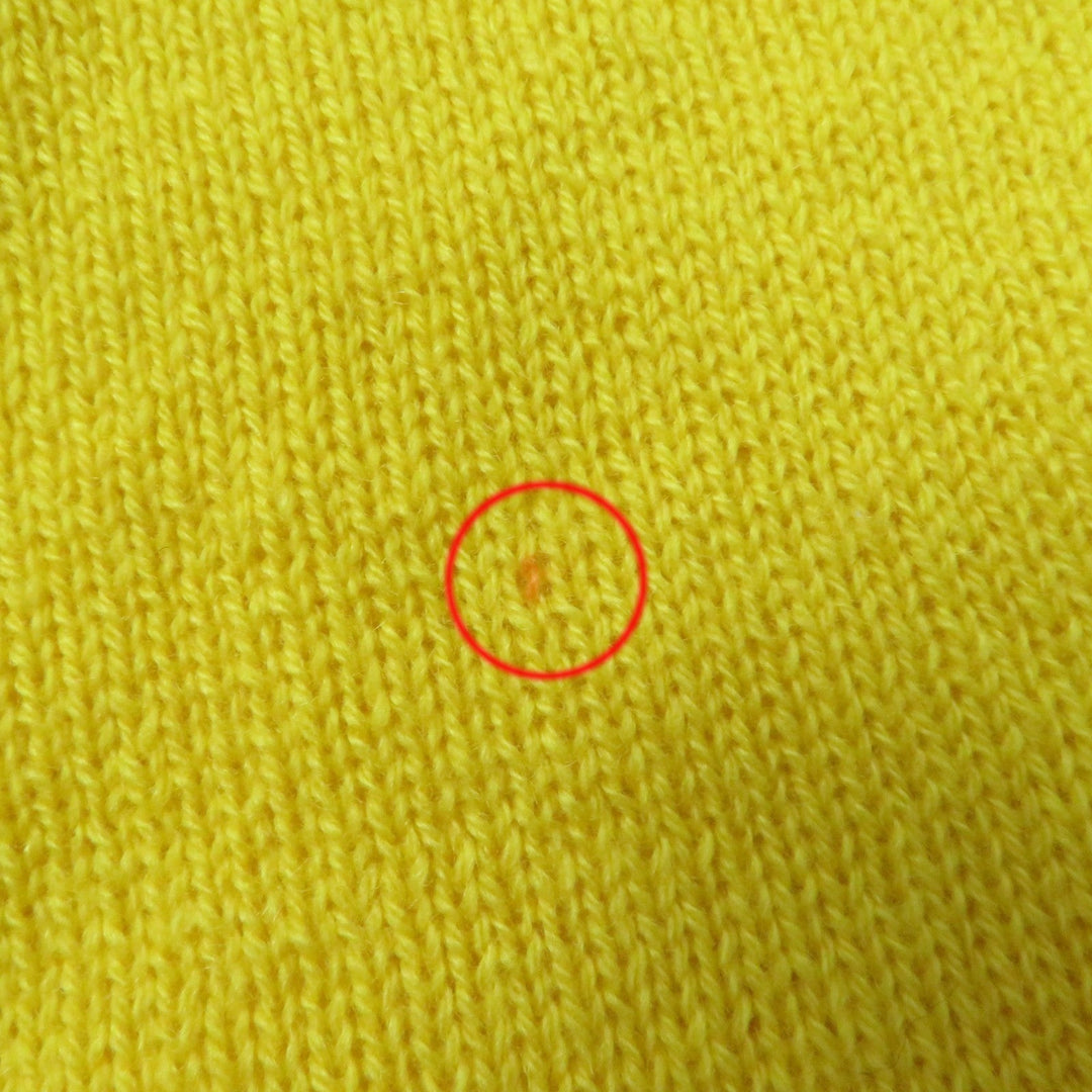 MONCLER Short sleeve knit Main: 100% cashmere Yellow khaki MAGLIA Women M Used Authentic