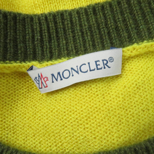 MONCLER Short sleeve knit Main: 100% cashmere Yellow khaki MAGLIA Women M Used Authentic
