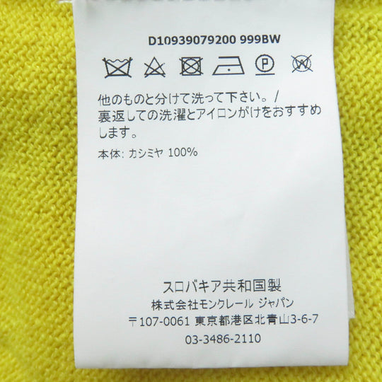 MONCLER Short sleeve knit Main: 100% cashmere Yellow khaki MAGLIA Women M Used Authentic