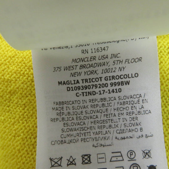 MONCLER Short sleeve knit Main: 100% cashmere Yellow khaki MAGLIA Women M Used Authentic