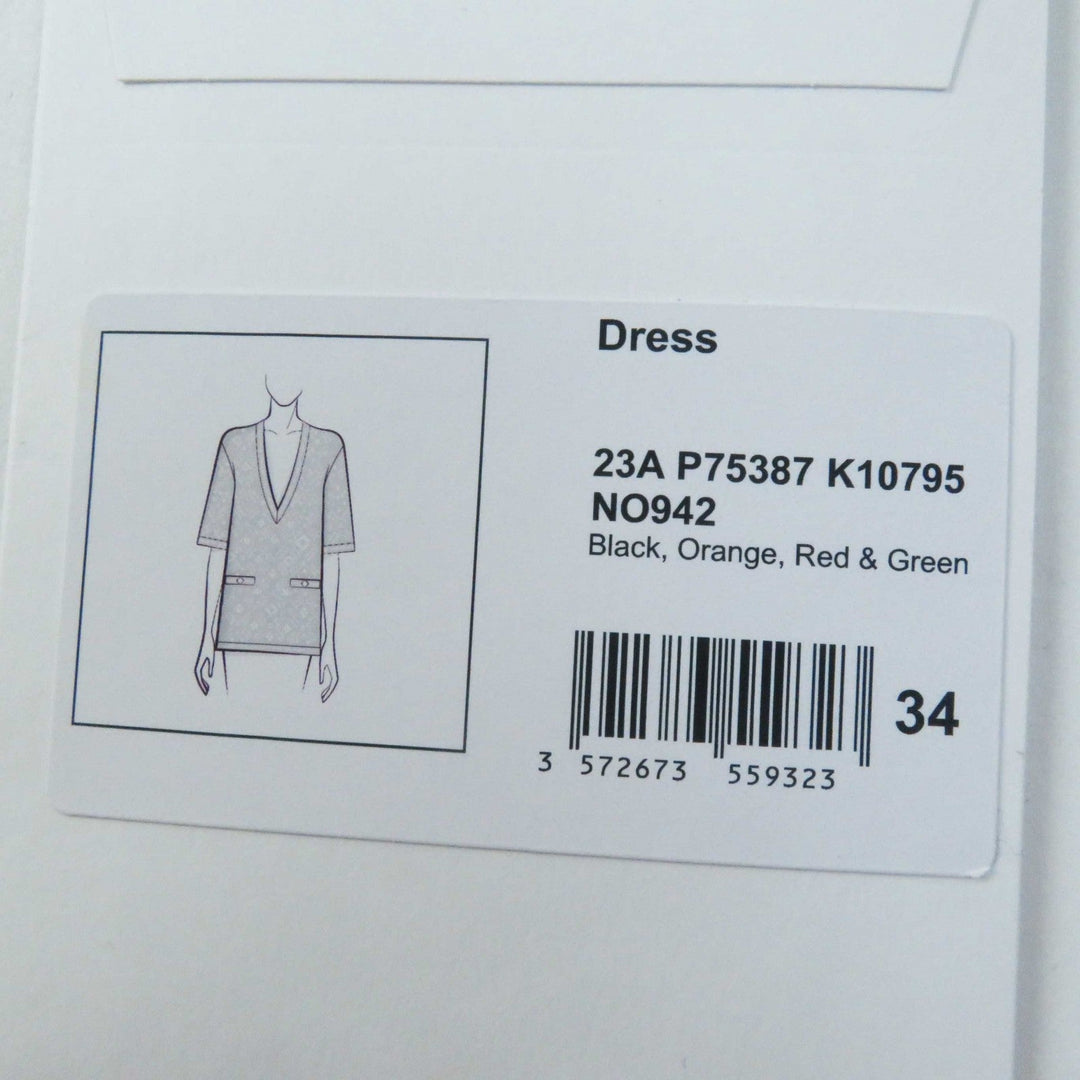 CHANEL one piece 23A P75387 Outer material: 75% wool, Outer material: 13% silk, Outer material: 9% cashmere, Outer material: 2% polyester, Outer material: 1% cotton Black multicolor Women 34 Used Authentic
