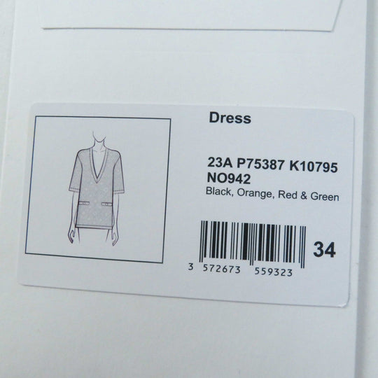 CHANEL one piece 23A P75387 Outer material: 75% wool, Outer material: 13% silk, Outer material: 9% cashmere, Outer material: 2% polyester, Outer material: 1% cotton Black multicolor Women 34 Used Authentic