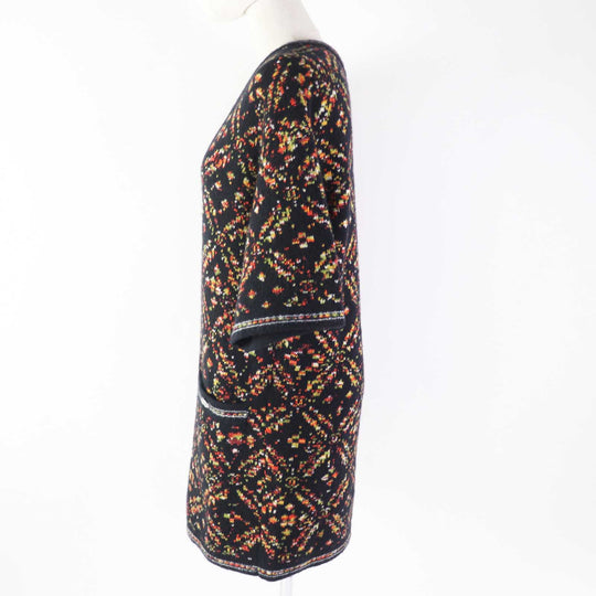 CHANEL one piece 23A P75387 Outer material: 75% wool, Outer material: 13% silk, Outer material: 9% cashmere, Outer material: 2% polyester, Outer material: 1% cotton Black multicolor Women 34 Used Authentic