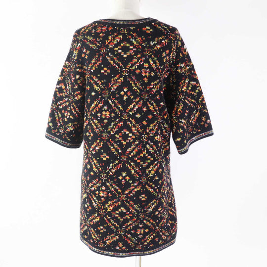 CHANEL one piece 23A P75387 Outer material: 75% wool, Outer material: 13% silk, Outer material: 9% cashmere, Outer material: 2% polyester, Outer material: 1% cotton Black multicolor Women 34 Used Authentic