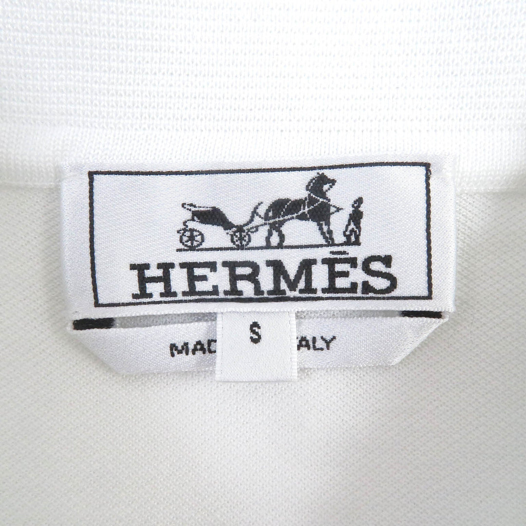 HERMES Short sleeve polo shirt Main: 100% cotton white mens S Used Authentic