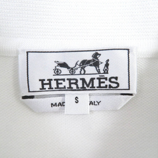 HERMES Short sleeve polo shirt Main: 100% cotton white mens S Used Authentic