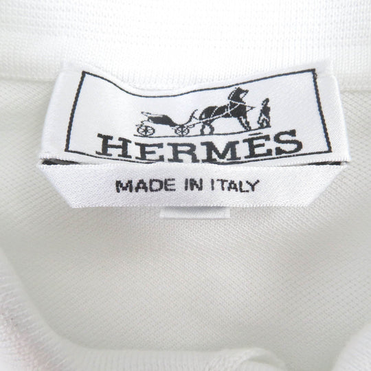 HERMES Short sleeve polo shirt Main: 100% cotton white mens S Used Authentic