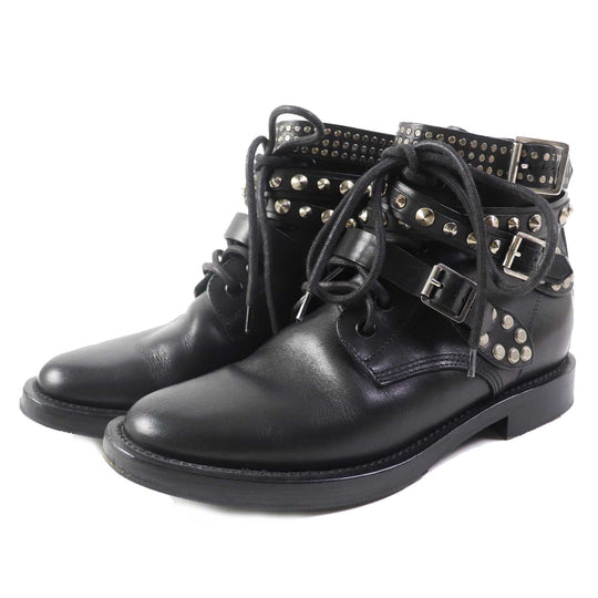 SAINT LAURENT short boots 353878 Main: Leather, Part: Studs black Women 37 Used Authentic
