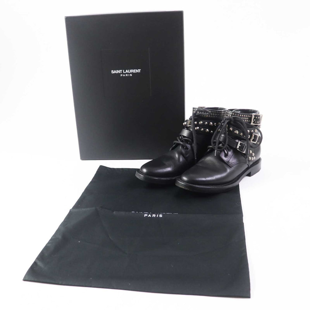 SAINT LAURENT short boots 353878 Main: Leather, Part: Studs black Women 37 Used Authentic