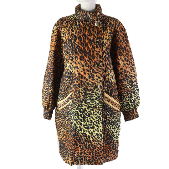 LEONARD FASHION coat 0328452 Main: 100% silk, Lining: 100% cupra, Filling: 100% polyester Brown black Women 9AR Used Authentic