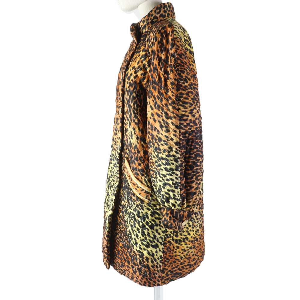 LEONARD FASHION coat 0328452 Main: 100% silk, Lining: 100% cupra, Filling: 100% polyester Brown black Women 9AR Used Authentic
