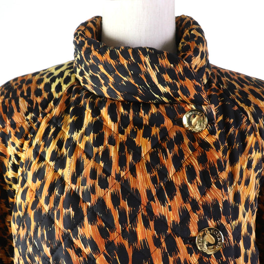 LEONARD FASHION coat 0328452 Main: 100% silk, Lining: 100% cupra, Filling: 100% polyester Brown black Women 9AR Used Authentic