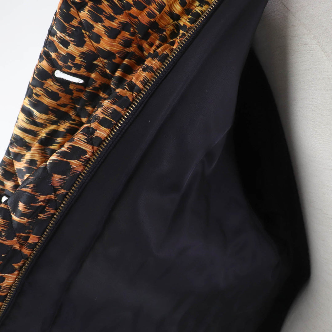 LEONARD FASHION coat 0328452 Main: 100% silk, Lining: 100% cupra, Filling: 100% polyester Brown black Women 9AR Used Authentic