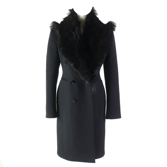BOTTEGAVENETA coat 677498 Main: 63% acrylic, Main: 20% wool, Main: 16% polyester, Main: 1% polyurethane, Lining: 100% rayon, Collar: 98% wool, 2% polyurethane black Women 34 Used Authentic