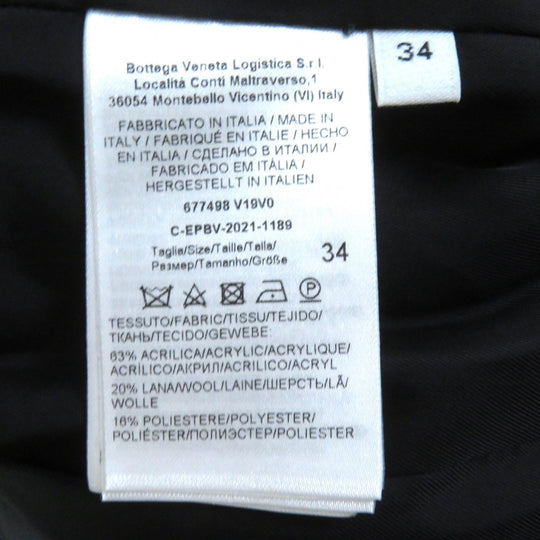 BOTTEGAVENETA coat 677498 Main: 63% acrylic, Main: 20% wool, Main: 16% polyester, Main: 1% polyurethane, Lining: 100% rayon, Collar: 98% wool, 2% polyurethane black Women 34 Used Authentic