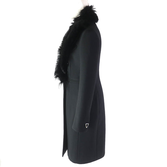 BOTTEGAVENETA coat 677498 Main: 63% acrylic, Main: 20% wool, Main: 16% polyester, Main: 1% polyurethane, Lining: 100% rayon, Collar: 98% wool, 2% polyurethane black Women 34 Used Authentic