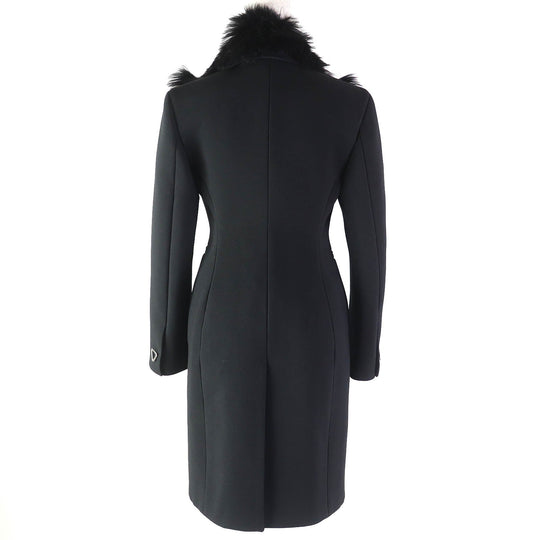 BOTTEGAVENETA coat 677498 Main: 63% acrylic, Main: 20% wool, Main: 16% polyester, Main: 1% polyurethane, Lining: 100% rayon, Collar: 98% wool, 2% polyurethane black Women 34 Used Authentic