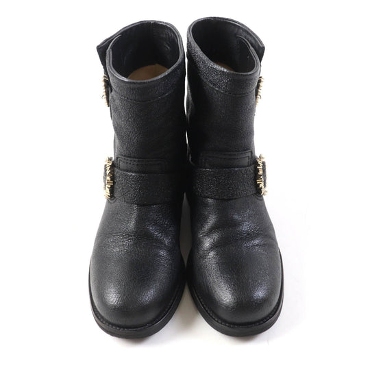 JIMMY CHOO short boots J00010870435 Main: Leather black MERRIL FAT Women 35 Used Authentic