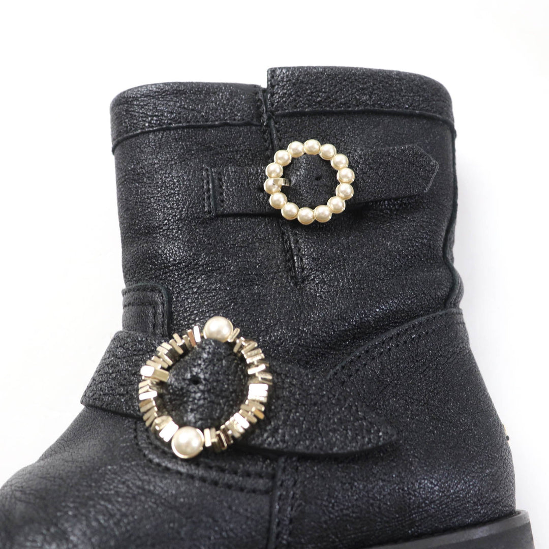 JIMMY CHOO short boots J00010870435 Main: Leather black MERRIL FAT Women 35 Used Authentic