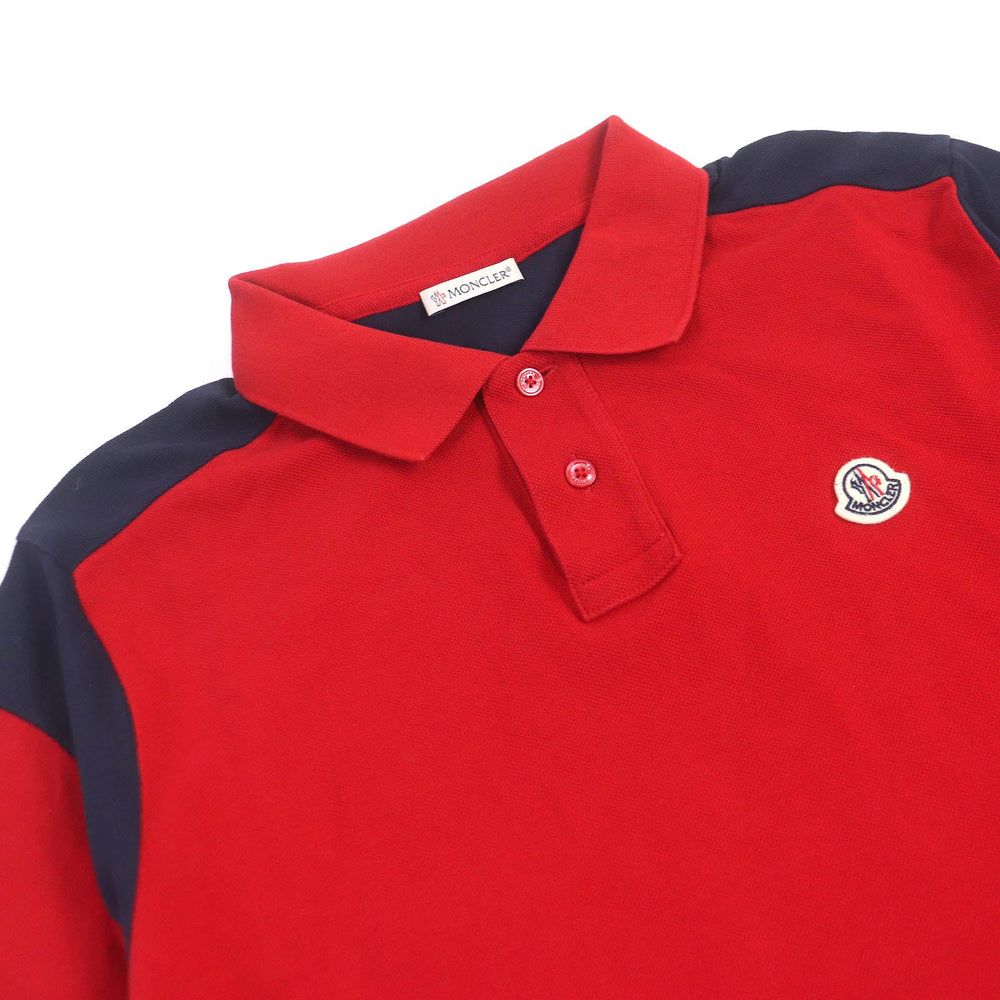 MONCLER Short sleeve polo shirt Main: 100% cotton Red MAGLIA POLO MANICA CORTA mens L Used Authentic