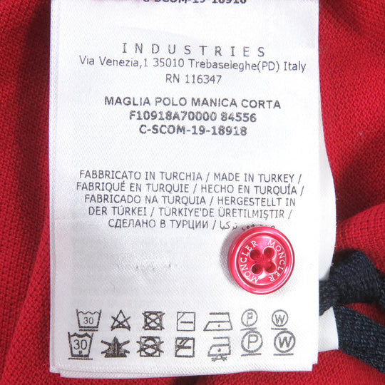 MONCLER Short sleeve polo shirt Main: 100% cotton Red MAGLIA POLO MANICA CORTA mens L Used Authentic