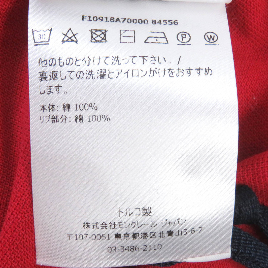 MONCLER Short sleeve polo shirt Main: 100% cotton Red MAGLIA POLO MANICA CORTA mens L Used Authentic