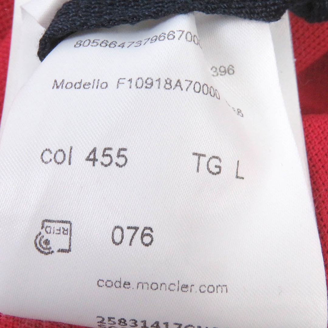 MONCLER Short sleeve polo shirt Main: 100% cotton Red MAGLIA POLO MANICA CORTA mens L Used Authentic