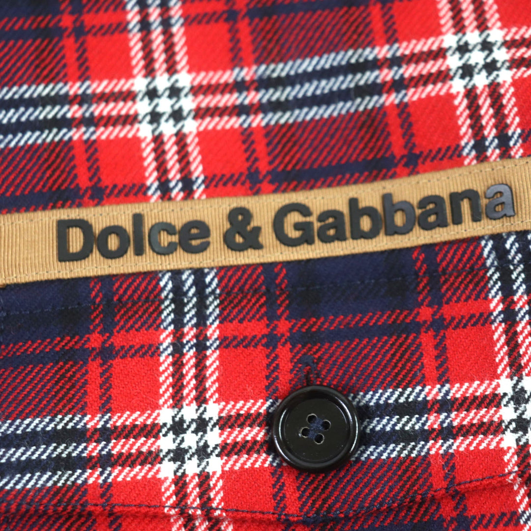 DOLCE&GABBANA Long sleeve shirt G5IY9T FQ2H3 Main: 100% wool Red navy mens 46 Used Authentic