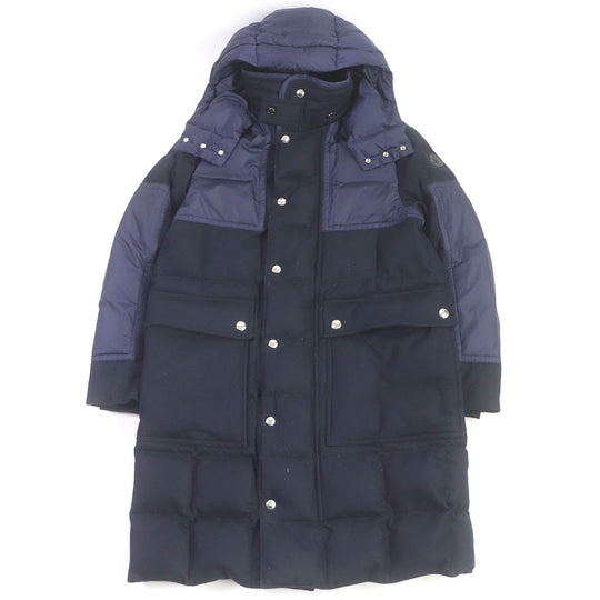 MONCLER down coat Outer: 100% wool, Lining: 100% nylon, Filling: 90% down, Filling: 10% feather Navy WILSON GIUBBOTTO mens 2 Used Authentic