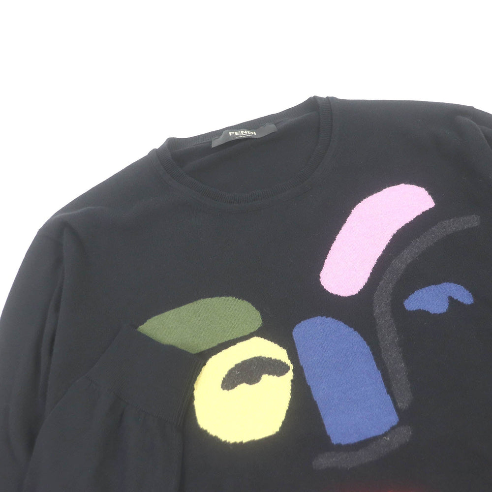 FENDI knit FZZ284 Main: 85% cotton, Main: 15% cashmere black mens 46 Used Authentic