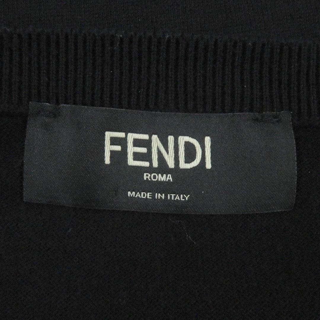 FENDI knit FZZ284 Main: 85% cotton, Main: 15% cashmere black mens 46 Used Authentic