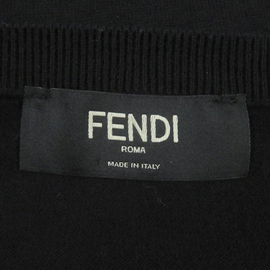 FENDI knit FZZ284 Main: 85% cotton, Main: 15% cashmere black mens 46 Used Authentic