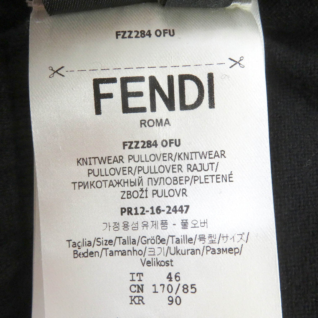 FENDI knit FZZ284 Main: 85% cotton, Main: 15% cashmere black mens 46 Used Authentic