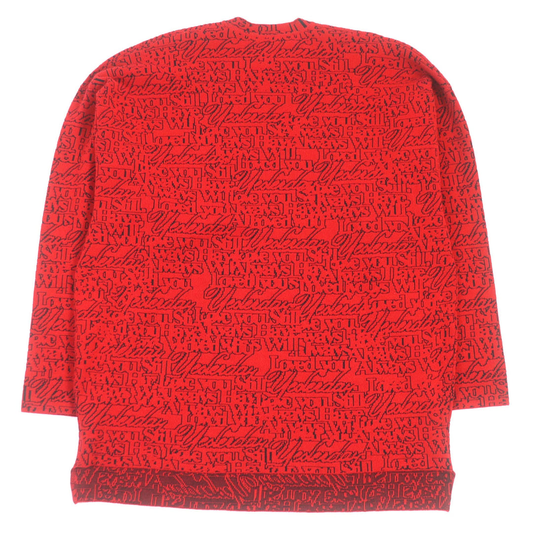 BALENCIAGA sweater 583085 Main: 67% wool, 32% nylon, 1% polyurethane Red Slogan Jacquard Oversized mens XS Used Authentic
