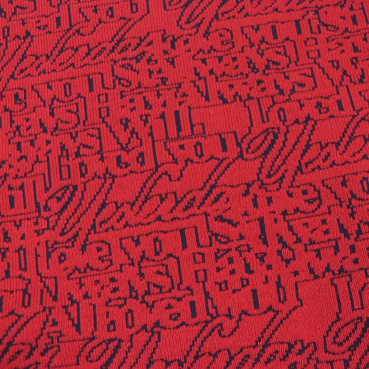 BALENCIAGA sweater 583085 Main: 67% wool, 32% nylon, 1% polyurethane Red Slogan Jacquard Oversized mens XS Used Authentic