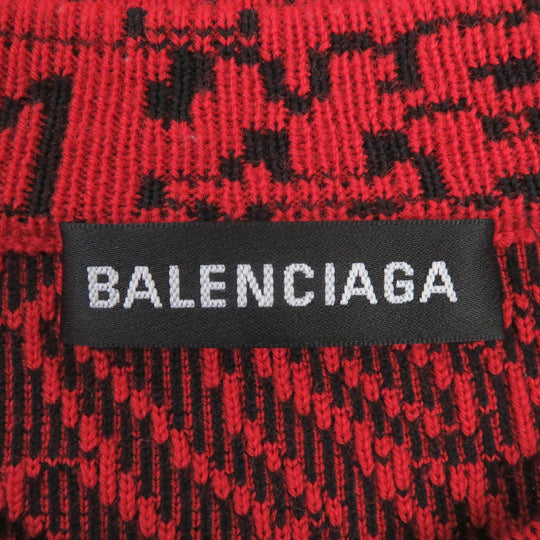 BALENCIAGA sweater 583085 Main: 67% wool, 32% nylon, 1% polyurethane Red Slogan Jacquard Oversized mens XS Used Authentic