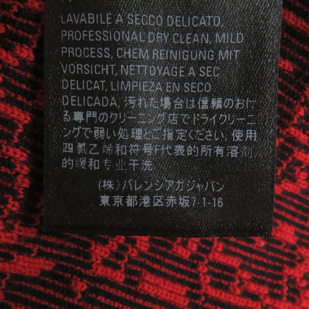 BALENCIAGA sweater 583085 Main: 67% wool, 32% nylon, 1% polyurethane Red Slogan Jacquard Oversized mens XS Used Authentic