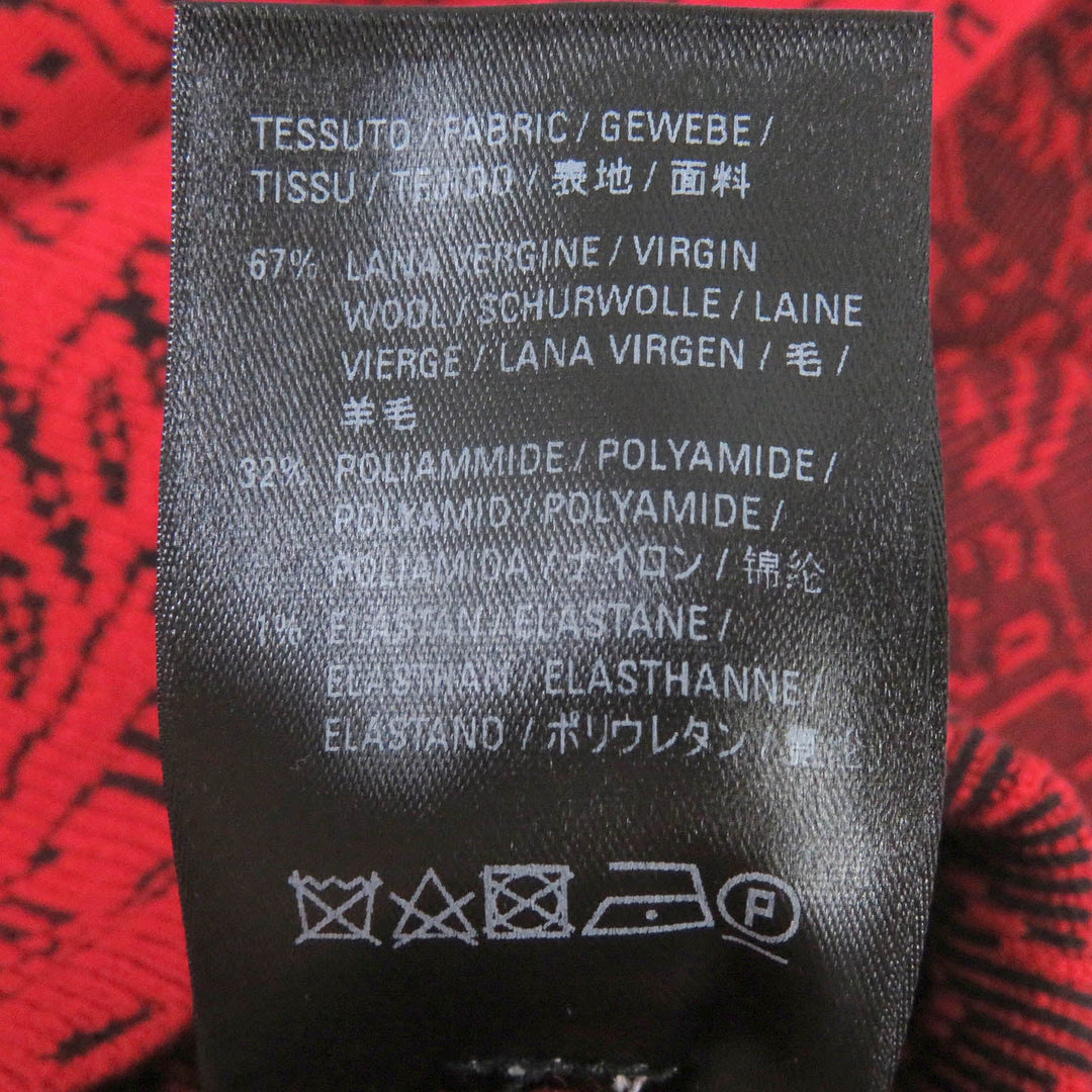 BALENCIAGA sweater 583085 Main: 67% wool, 32% nylon, 1% polyurethane Red Slogan Jacquard Oversized mens XS Used Authentic
