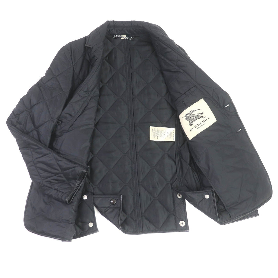 BURBERRY LONDON Blouson 3955308 Outer: 100% nylon, Lining: 55% acetate, Lining: 45% rayon, Filling: 100% polyester, Part: Lamb leather black mens 46 Used Authentic