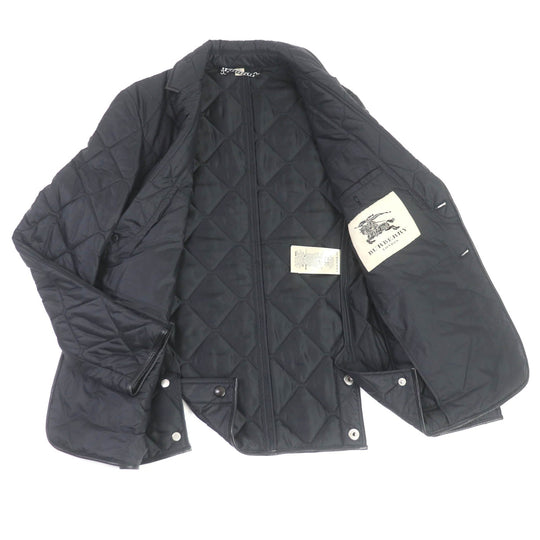 BURBERRY LONDON Blouson 3955308 Outer: 100% nylon, Lining: 55% acetate, Lining: 45% rayon, Filling: 100% polyester, Part: Lamb leather black mens 46 Used Authentic