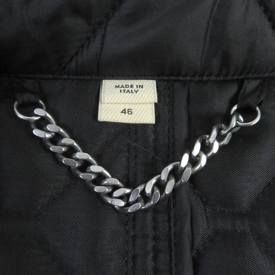 BURBERRY LONDON Blouson 3955308 Outer: 100% nylon, Lining: 55% acetate, Lining: 45% rayon, Filling: 100% polyester, Part: Lamb leather black mens 46 Used Authentic